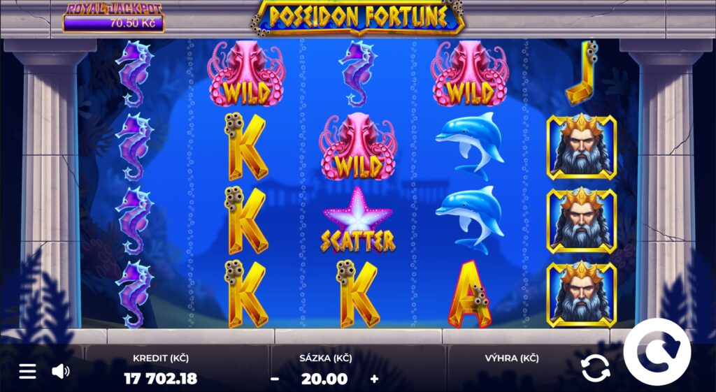 Poseidon Fortune, pětiválcový automat ve vodním chrámu