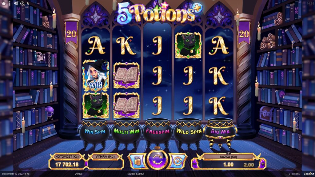 screenshot 5 potions, 5válcový automat
