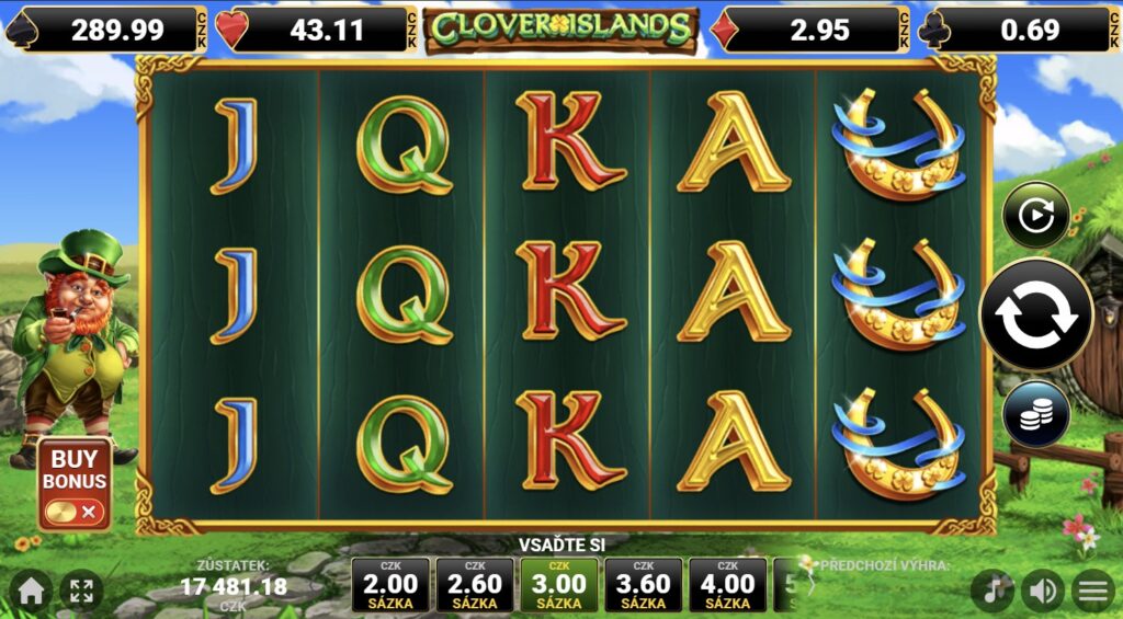 Clover Islands - cesta za irským pokladem, screenshot online automatu
