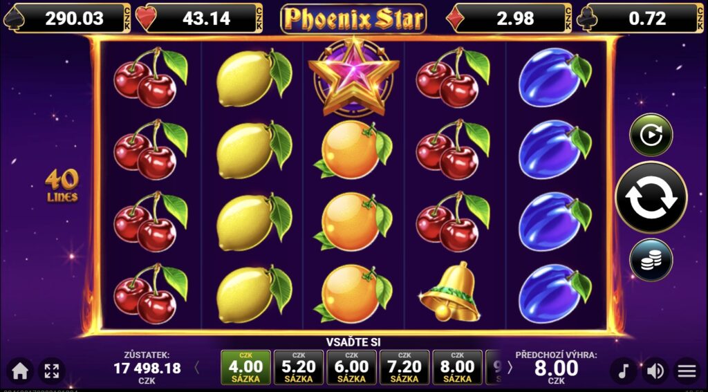 Phoenix Star - 5válcový ovocný výherní automat