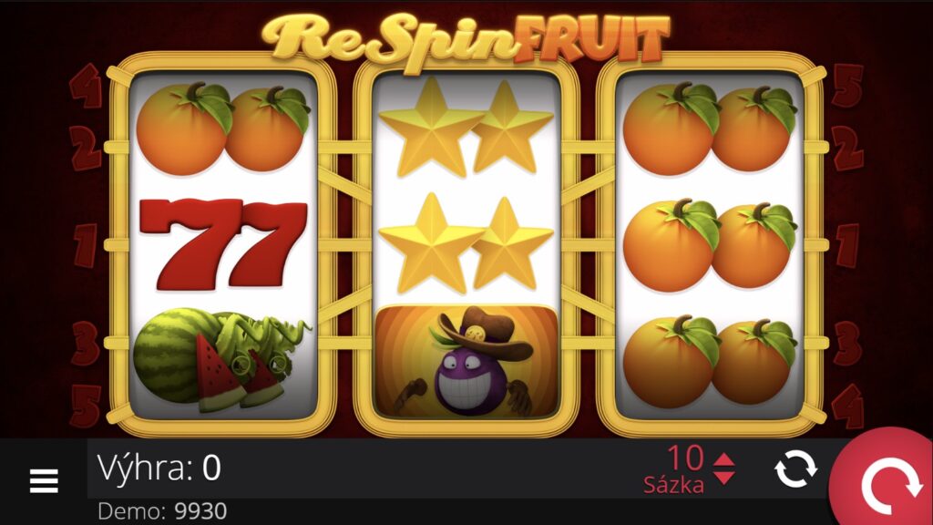 ReSpin FRUIT = ovocný hrací automat, screenshot
