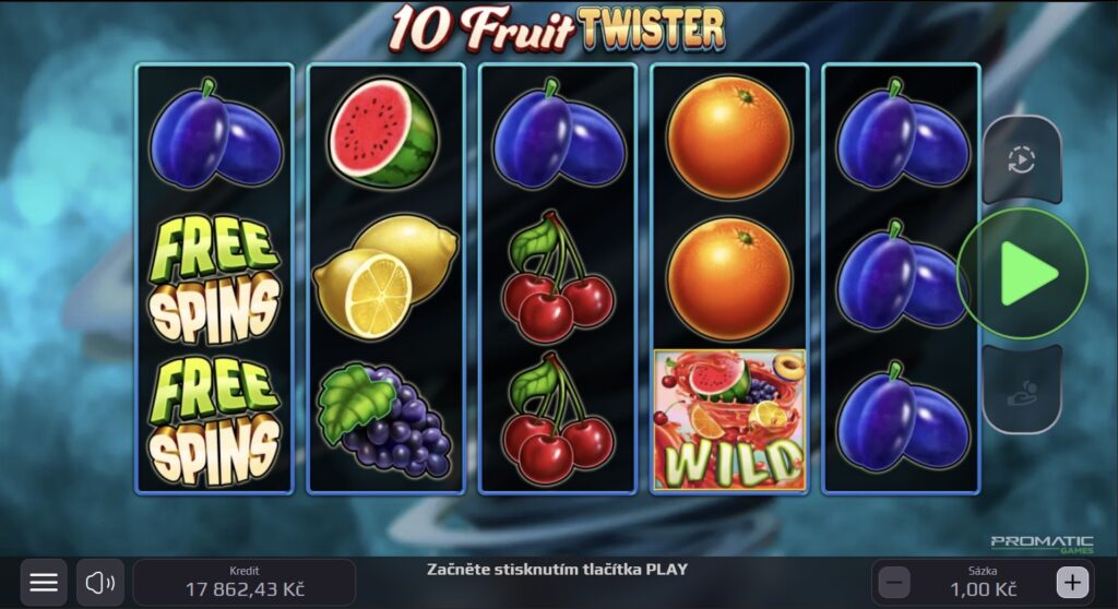 ovocný automat 10 Fruit TWISTER, screenshot výherního automatu