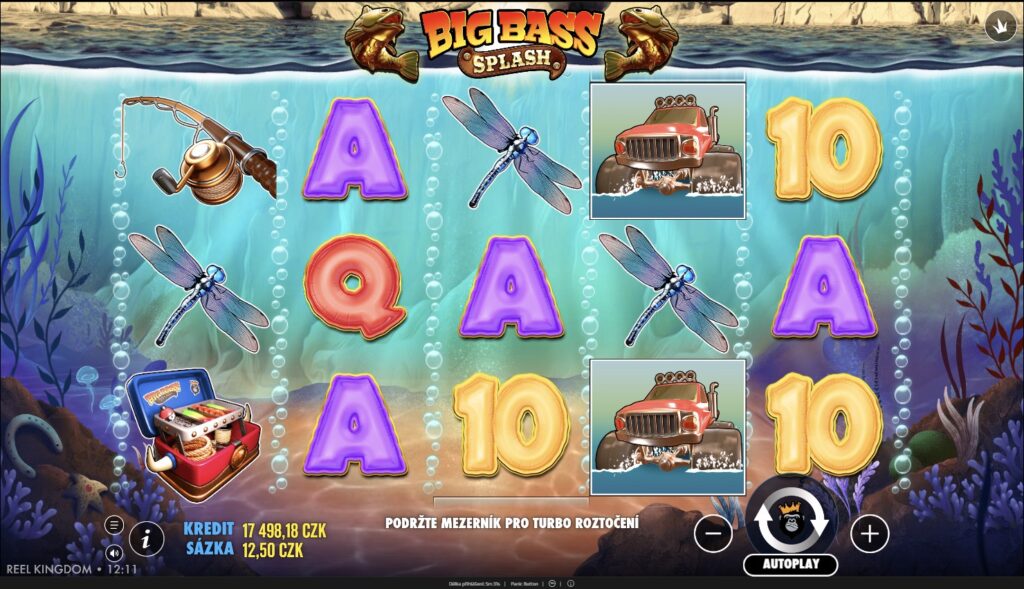 Big Bass Splash, 5válcový rybářský online automat, screenshot