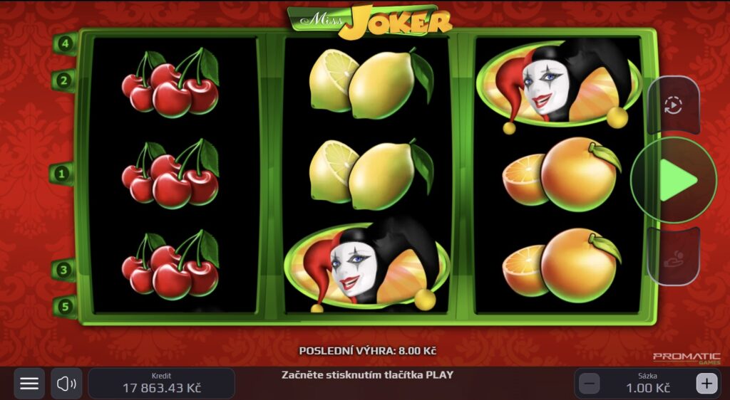 online automat Miss Joker, moderní klasika se slečnou Žolíkovou