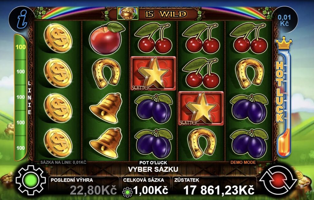 POT O'LUCK, online automat s irskými motivy. screenshot