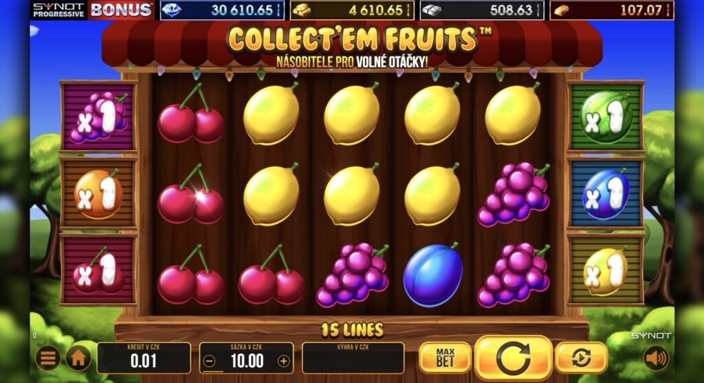 ATLANTIS GOLD - 5válcový ovocný automat se sbíráním ovoce, screenshot