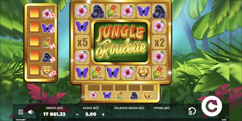 Jungle Roulette - hrací automat v kombinaci s ruletou, screenshot