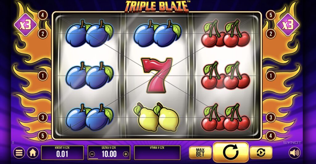 TRIPLE BLAZE 3 válcový retro výherní automat