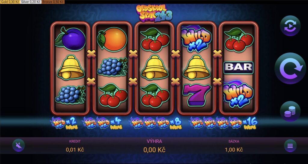 OLDSKOOL SPIN 243, 5válcový klasický hrací automat od Apollo Games, screenshot