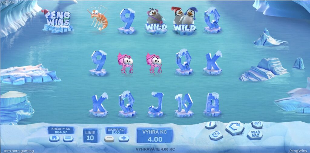 PENGWINS - ledový 5válcový automat s tučňáky, screenshot