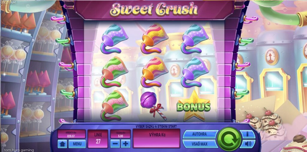 Sweet Crush - barevný 3 válcový automat se sladkostmi, screenshot