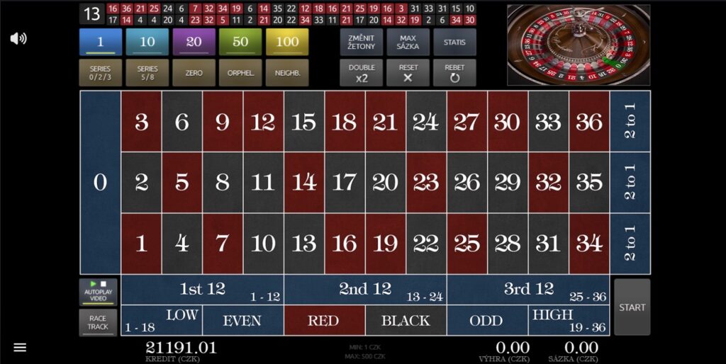 FRENCH ROULETTE, herní automat ruleta, screenshot
