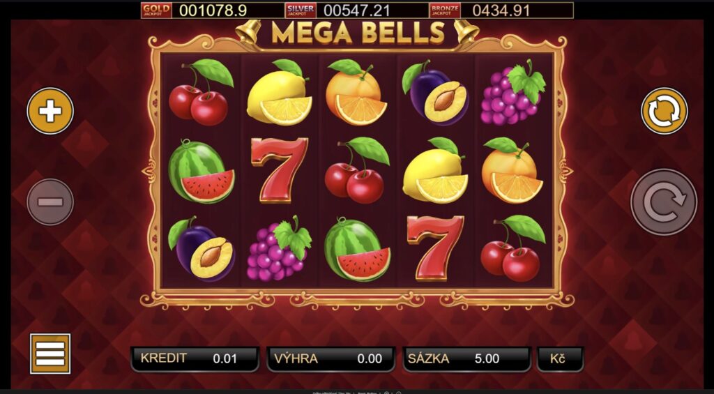 MEGA BELLS - 5válcový ovocný automat, screenshot